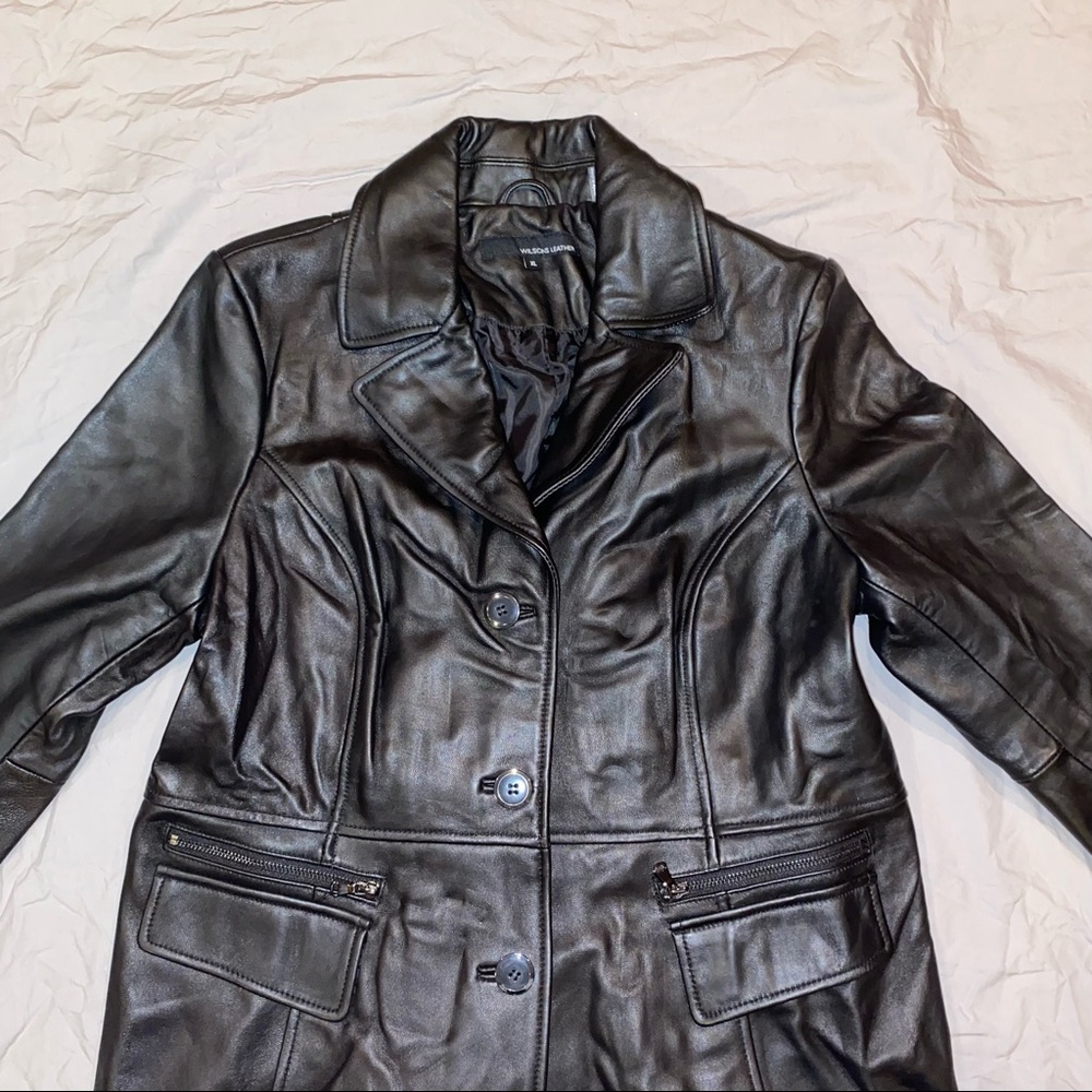 Wilson’s Black Genuine Leather Jacket - Picture 3 of 9